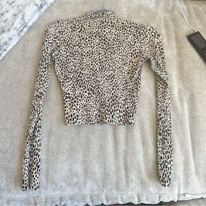 Brandy Melville Cheetah Print Turtleneck Crop Top